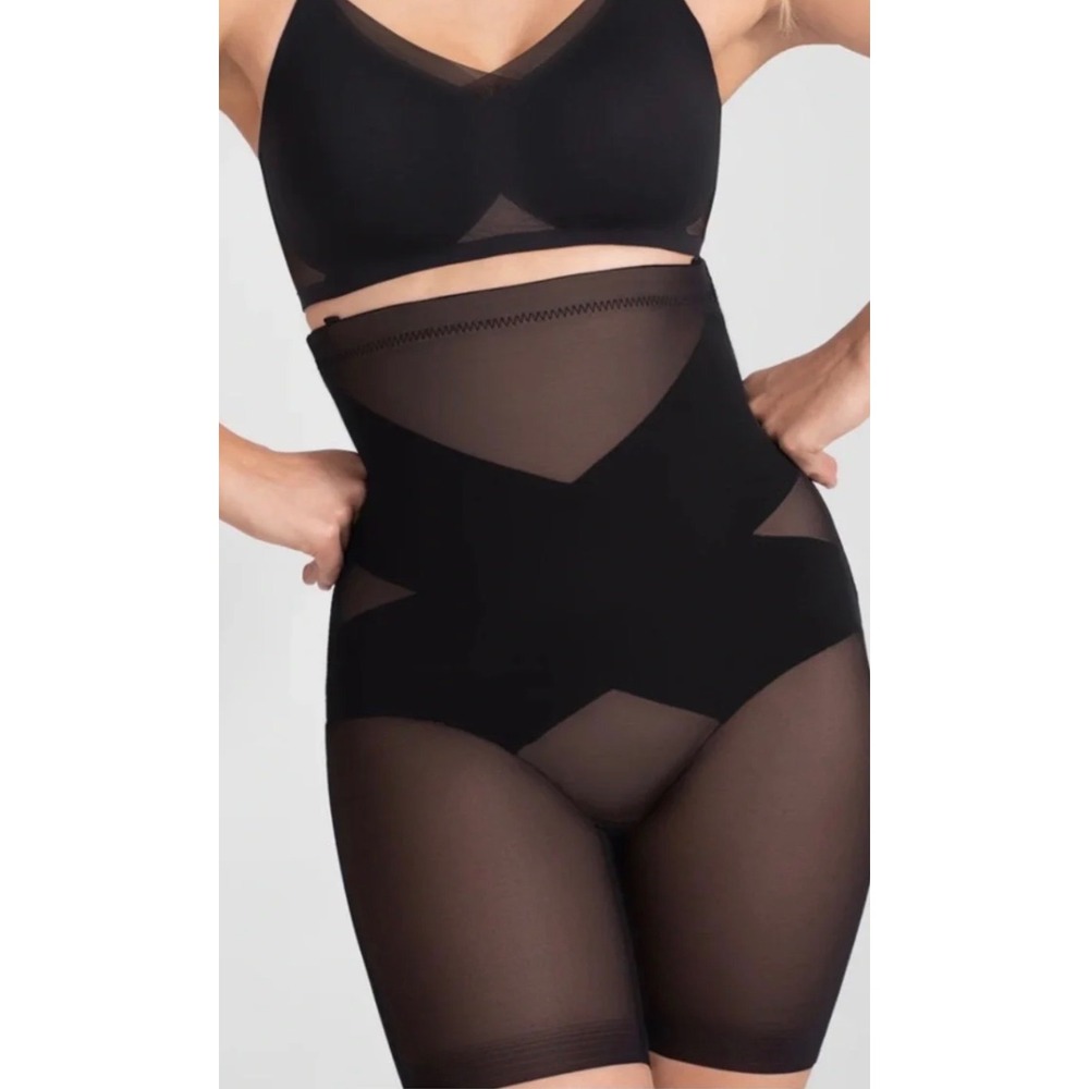 Honeylove SuperPower Short Onyx Black High Waisted Shapewear Size Medium